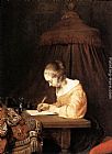 Woman Writing a Letter by Gerard ter Borch